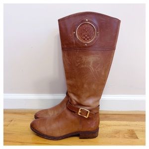 Vince Camuto Tan Leather Wide Calf Riding Boots